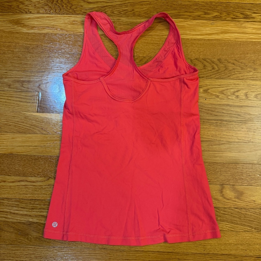 Lululemon Deep Breath Tank Lush Coral (Red) - Size 8 Built in Bra - Picture 5 of 5